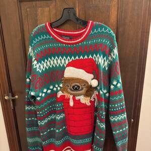 33 Degrees Sloth Christmas Tree Snowflakes Ugly Sweater
